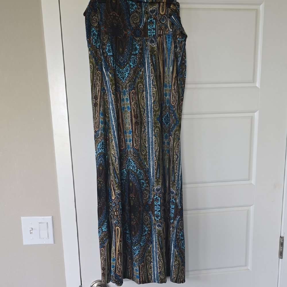 Azules Maxi Skirt in Blue and Brown for Night Out